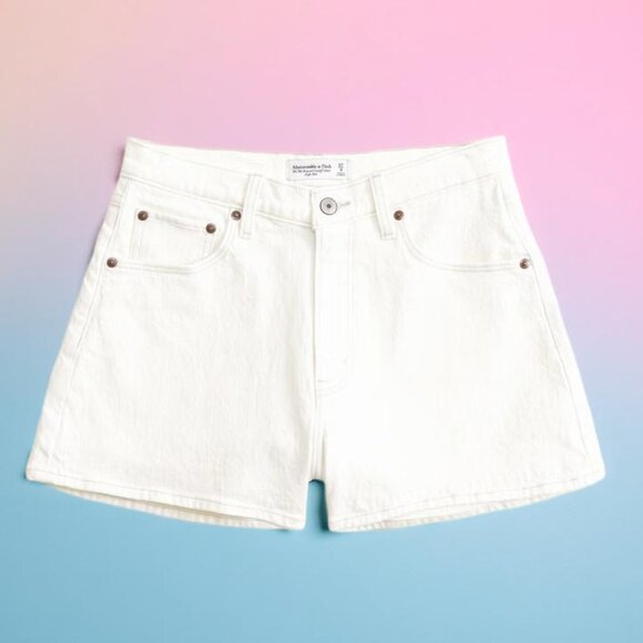 Abercrombie & Fitch Pants - Like New Abercrombie High Rise 90s Relaxed Cutoff Shorts, Cream, Size 27